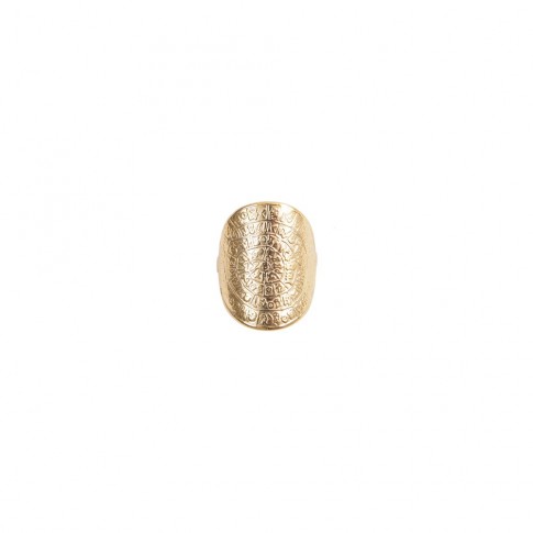 Silver gold plated ring with Phaistos disk