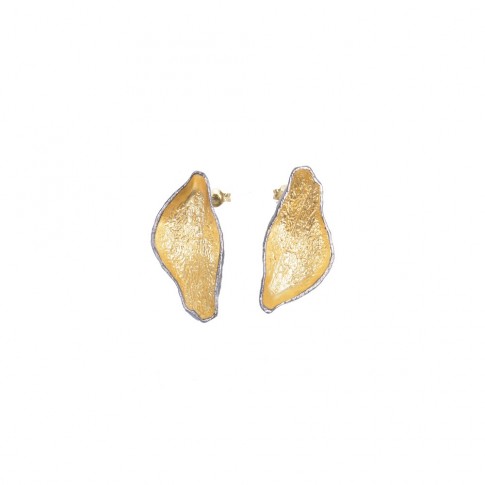 Handmade silver earrings with gold plated surface