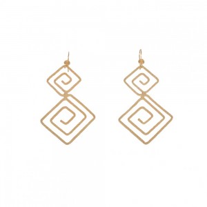 Silver gold plated earrings with meander