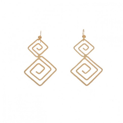 Silver gold plated earrings with meander