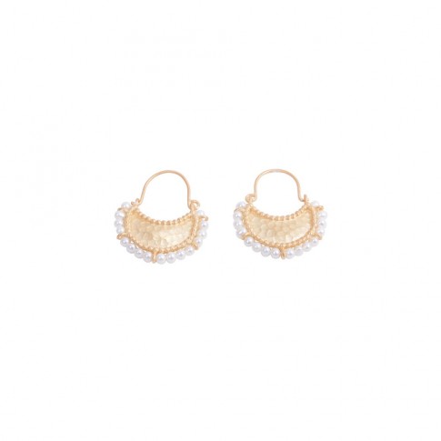 Handmade silver earrings with pearls