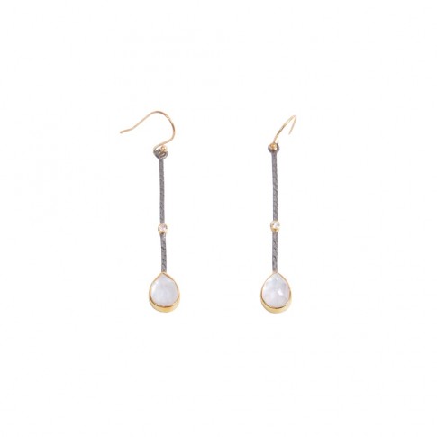 Handmade silver earrings with pearls
