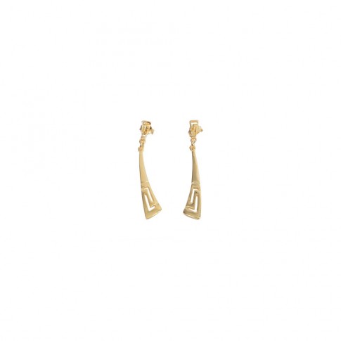 Silver gold plated earring with meander