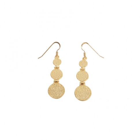 Silver gold plated earring with Phaistos disk